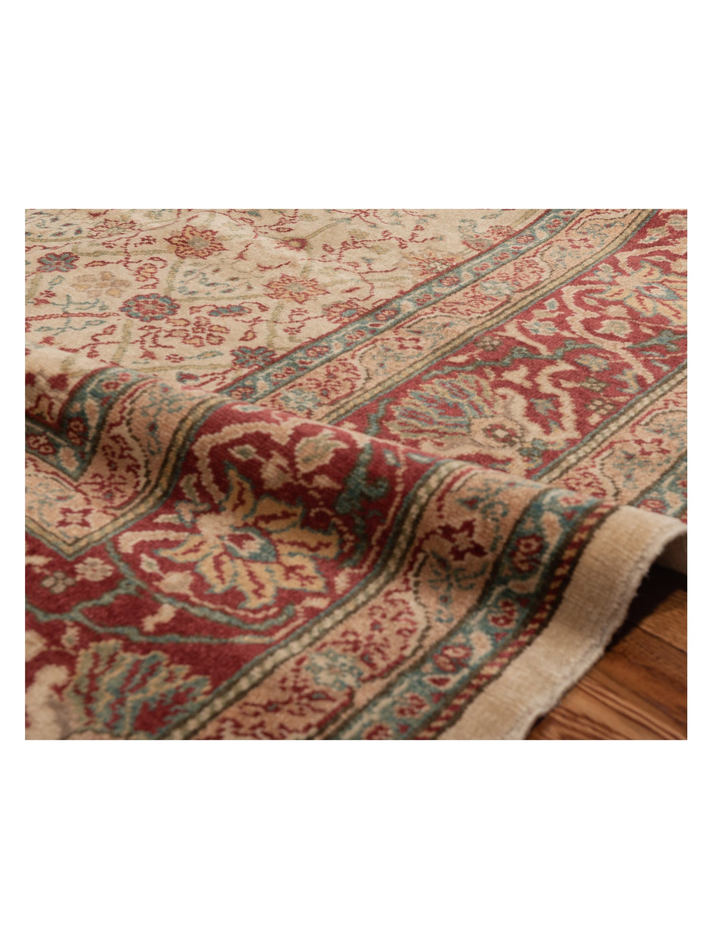 Pasha Antique Loom 120659 Beige Red Transitional Hand Knotted Rug