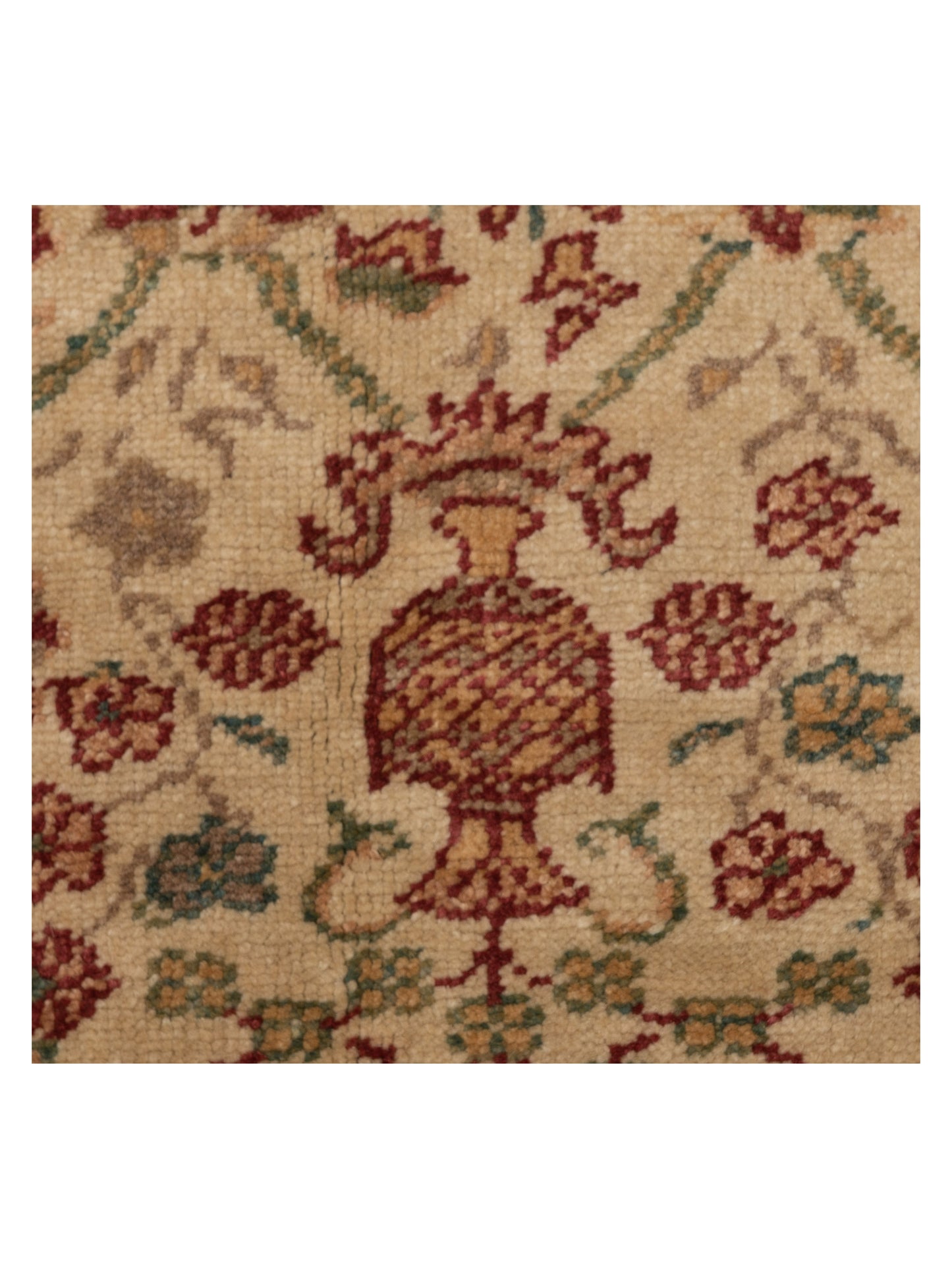 Pasha Antique Loom 120659 Beige Red Transitional Hand Knotted Rug