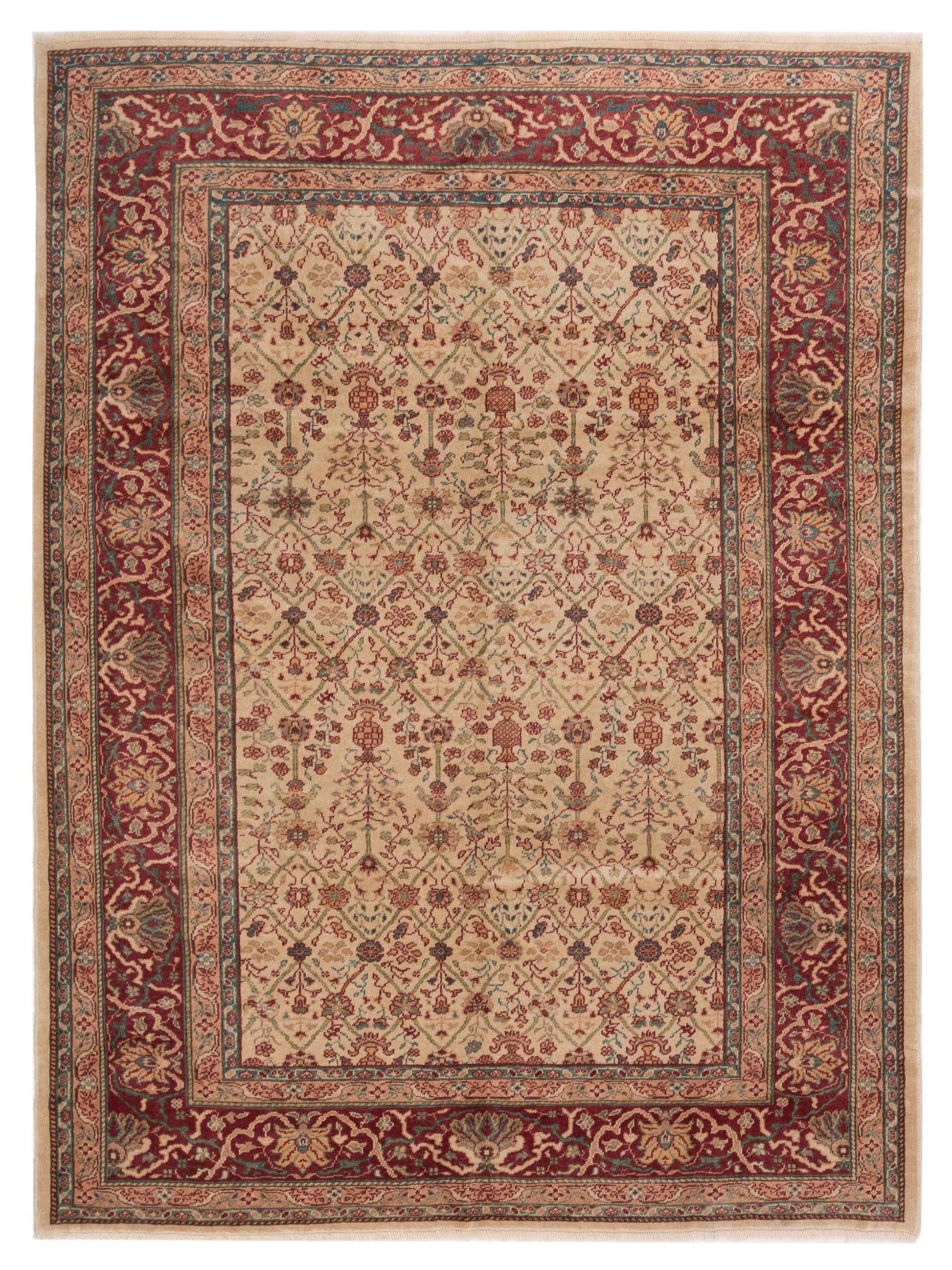 Pasha Antique Loom 120659 Beige Transitional Hand Knotted Rug