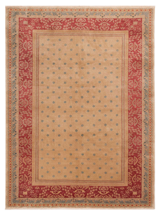 Pasha Antique Loom 120660 Cream Transitional Hand Knotted Rug