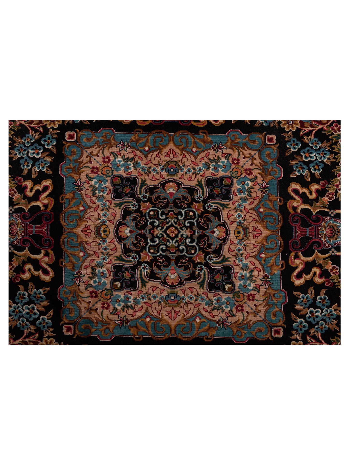 Pasha Ozipek Hereke Silk 120805 Black Blue Traditional Hand Knotted Rug