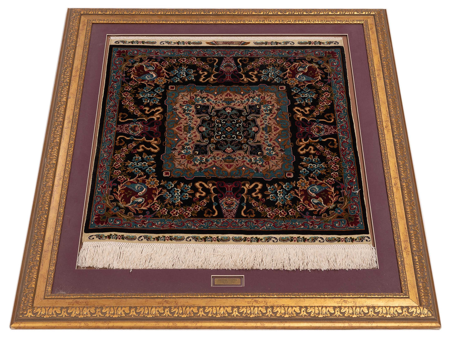 Pasha Ozipek Hereke Silk 120807 Black Blue Traditional Hand Knotted Rug