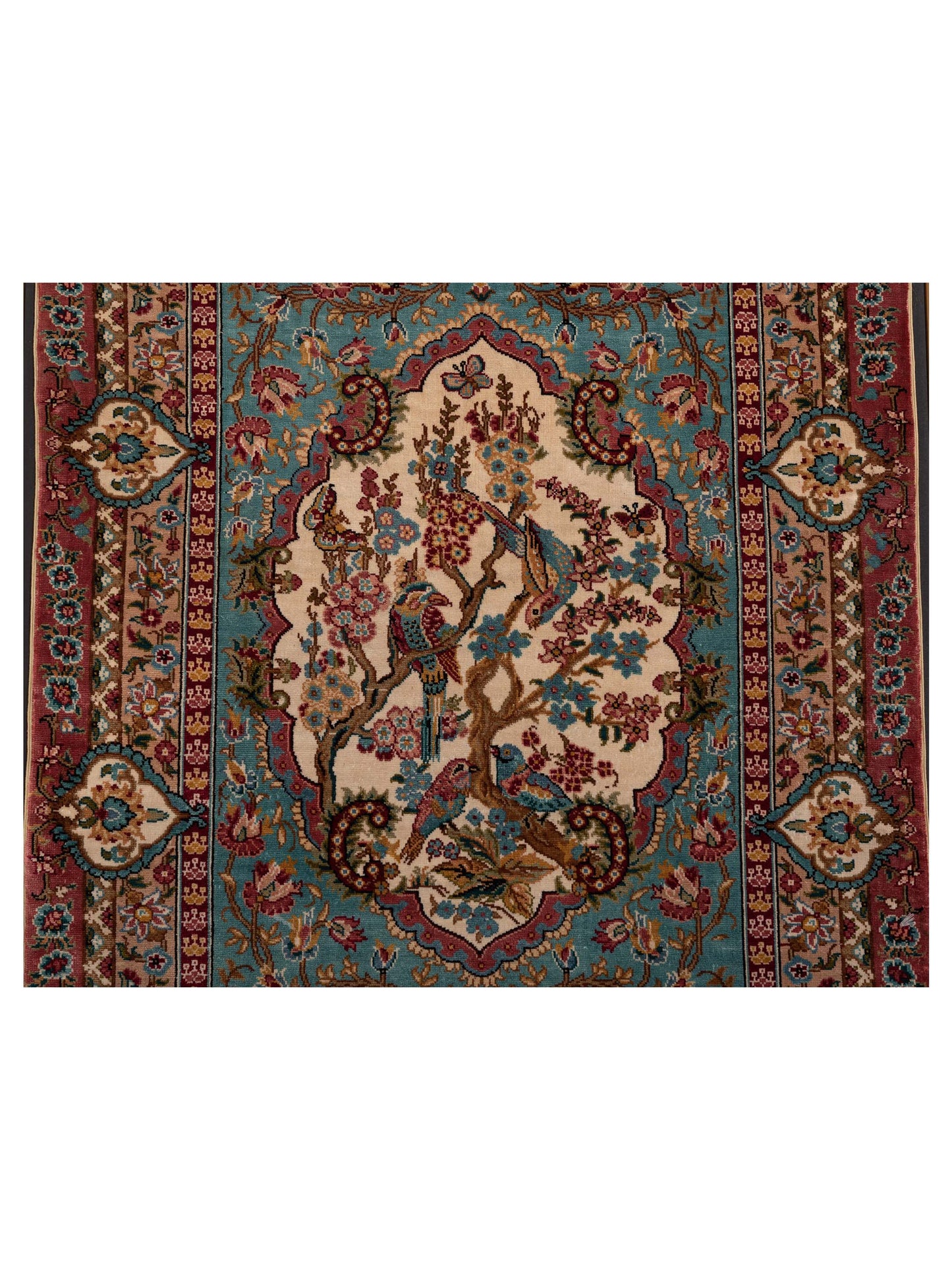 Pasha Ozipek Hereke Silk 120808 Blue Pink Traditional Hand Knotted Rug