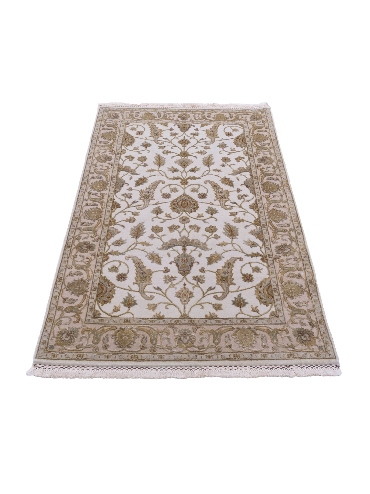 Rajpur Imperial Silk 121024 Ivory Beige Traditional Hand Knotted Rug