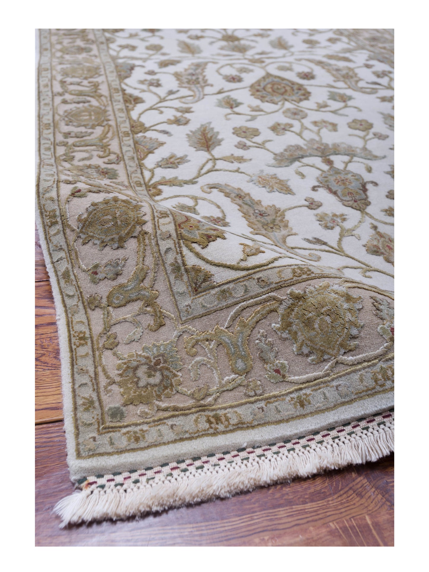 Rajpur Imperial Silk 121024 Ivory Beige Traditional Hand Knotted Rug