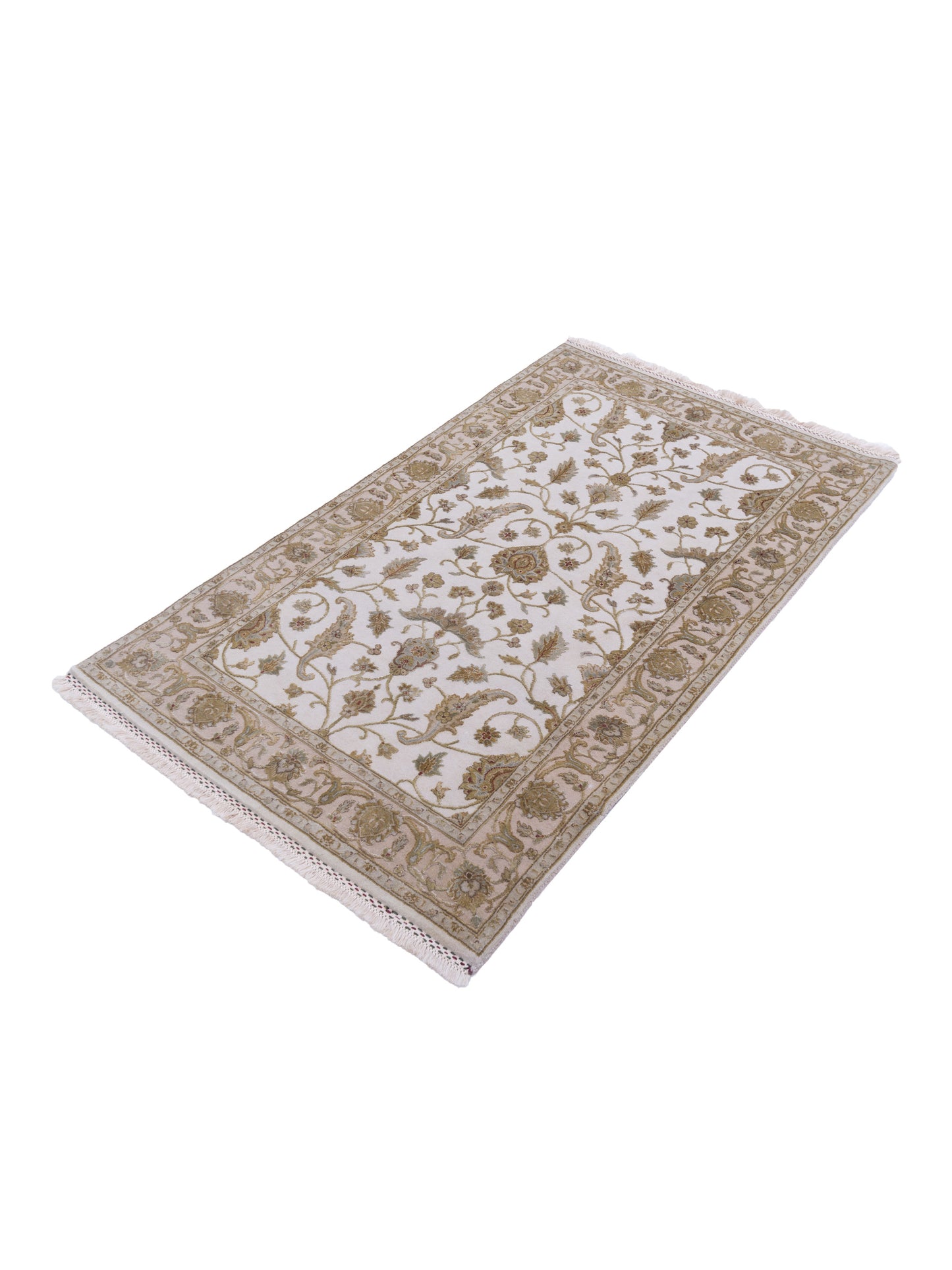 Rajpur Imperial Silk 121024 Ivory Beige Traditional Hand Knotted Rug