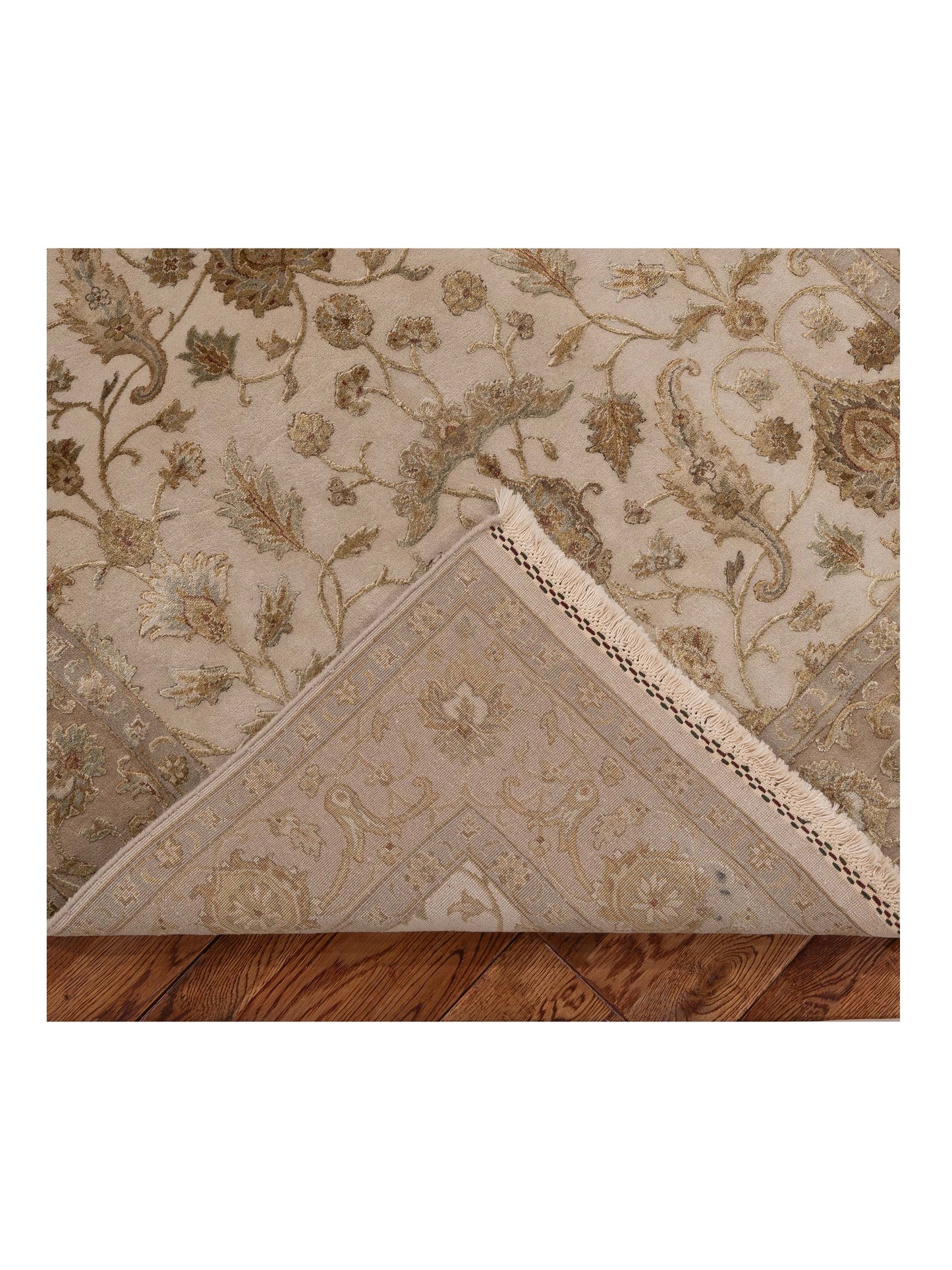 Rajpur Imperial Silk 121039 Ivory Cream Traditional Hand Knotted Rug