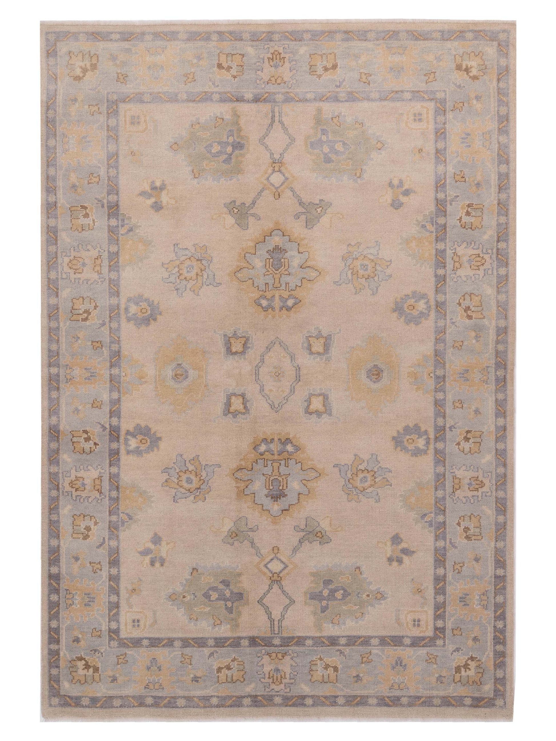 Rajpur Oushak Shah 121565 Beige Traditional Hand Knotted Rug