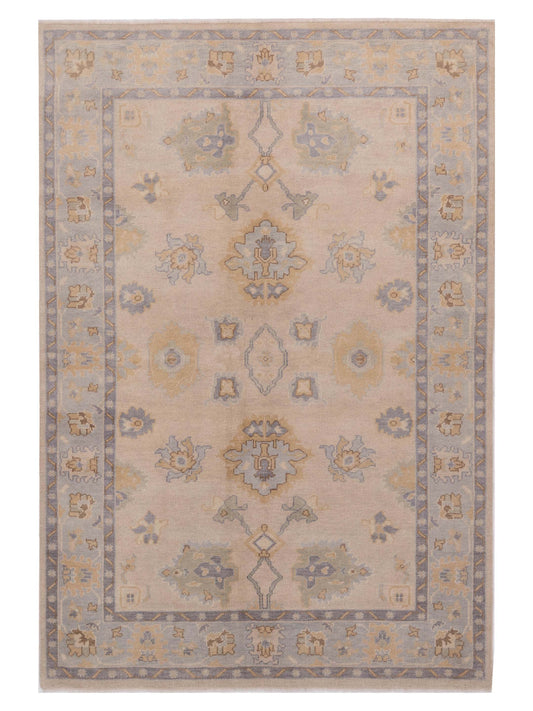 Rajpur Oushak Shah 121565 Beige Traditional Hand Knotted Rug