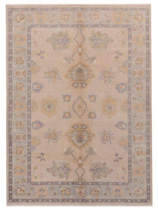 Rajpur Oushak Shah 121566 Ivory Traditional Hand Knotted Rug