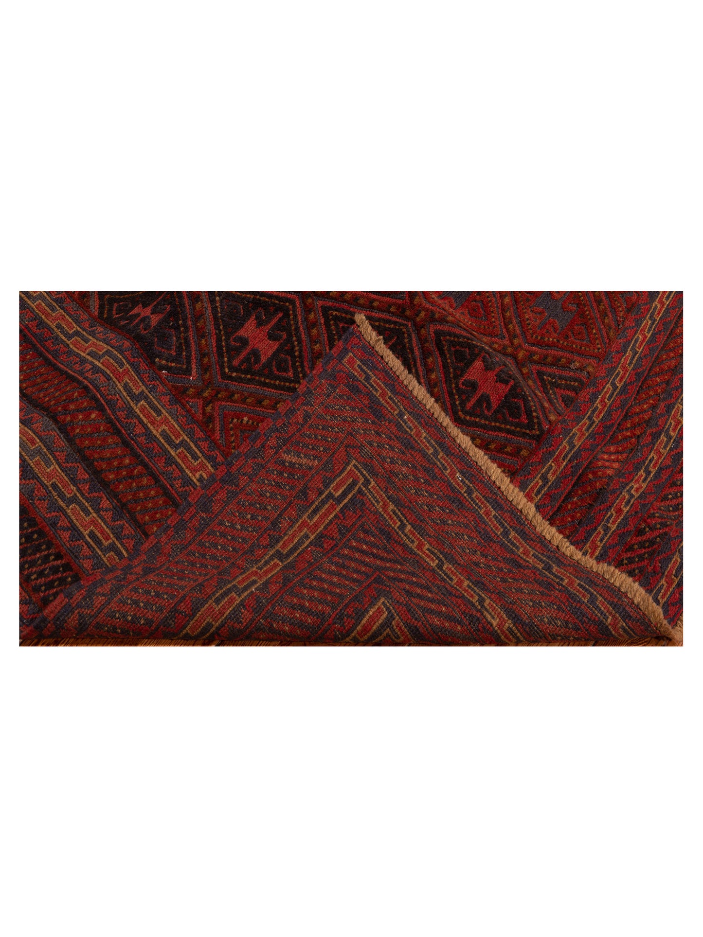 Nomad Afghan Soumak 121808 Charcoal Red Tribal Hand Woven Rug