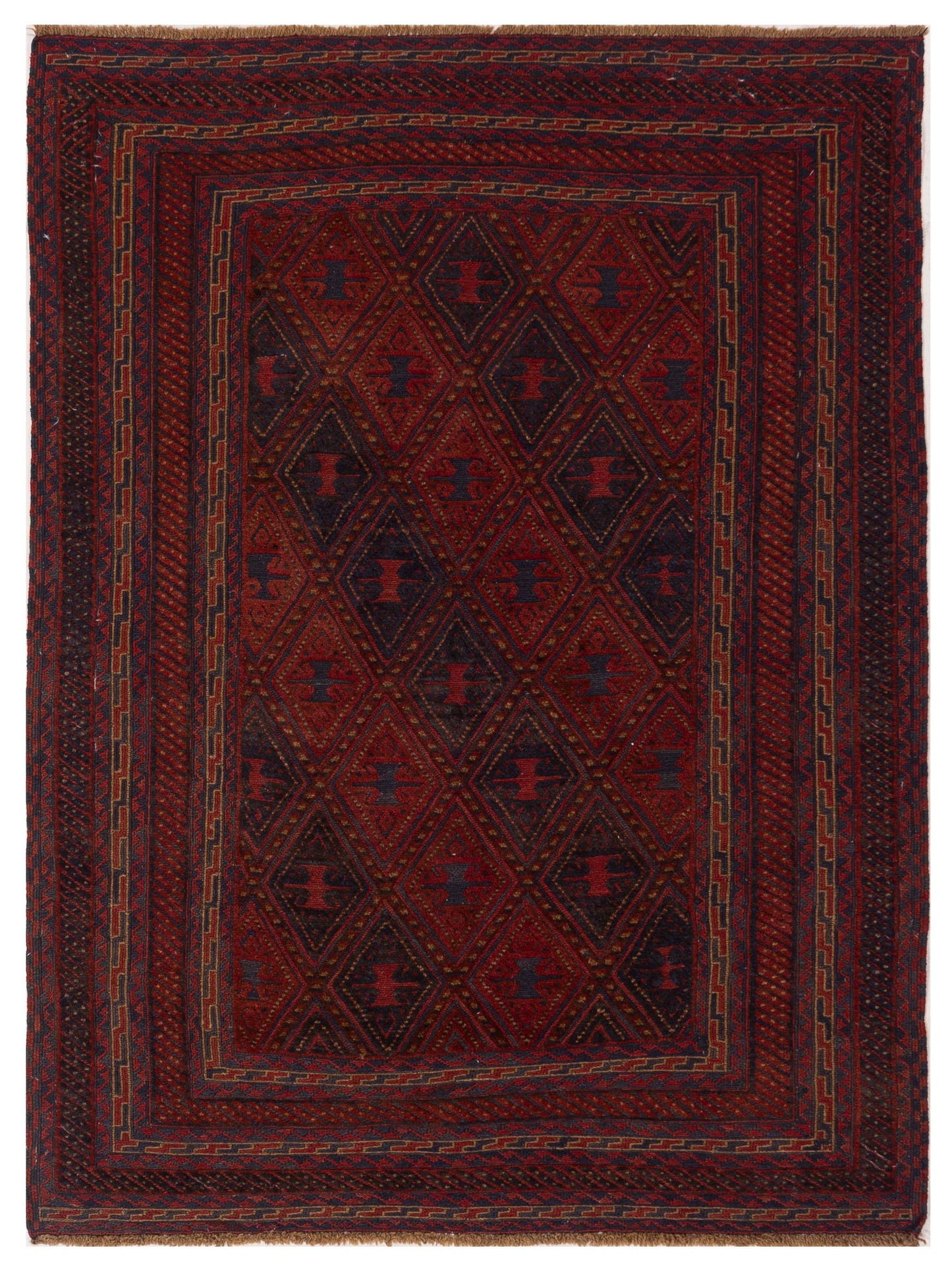 Nomad Afghan Soumak 121808 Charcoal Tribal Hand Woven Rug