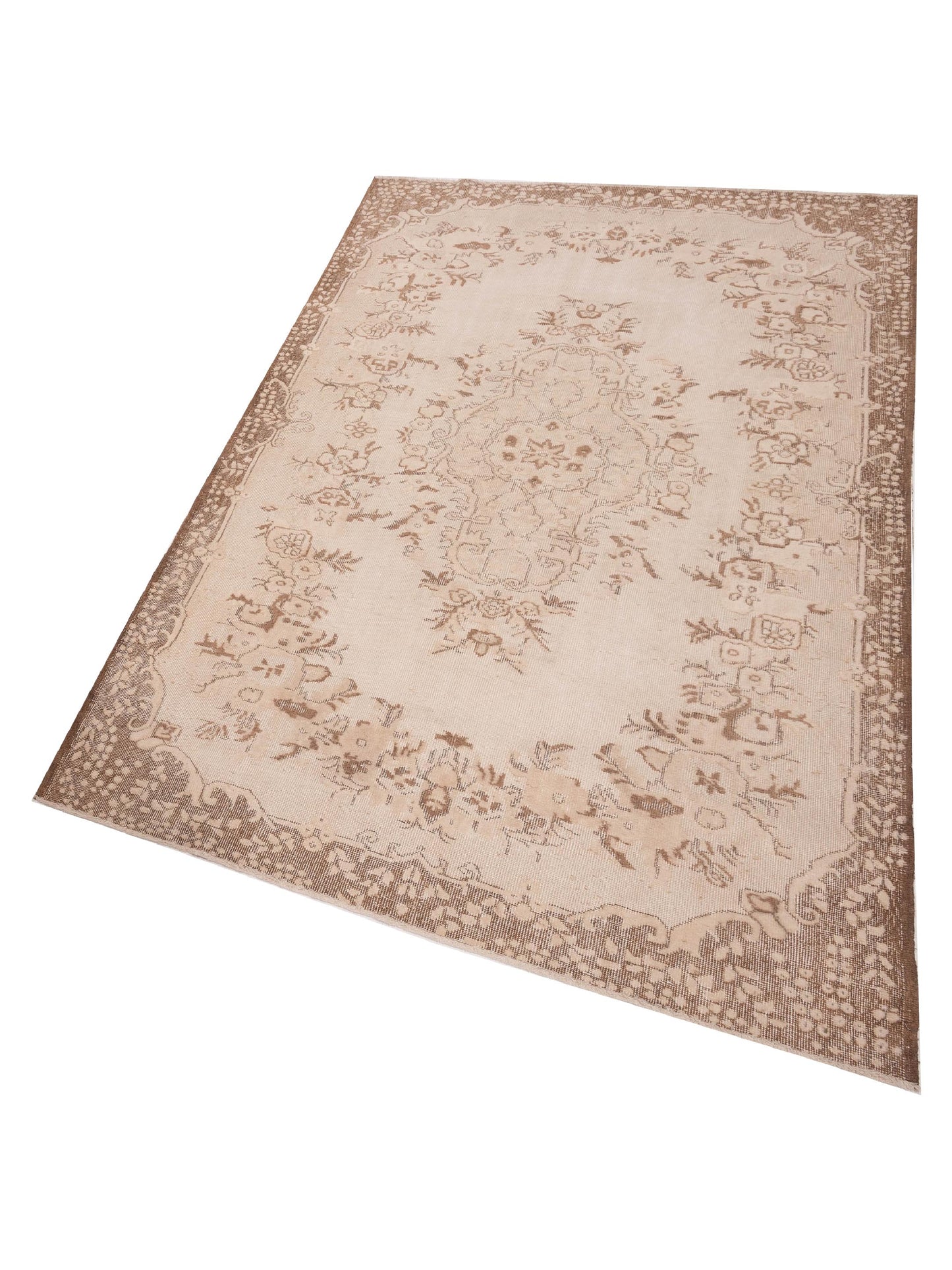 Pasha Vintage 121982 Beige Brown  Contemporary Hand Knotted Rug