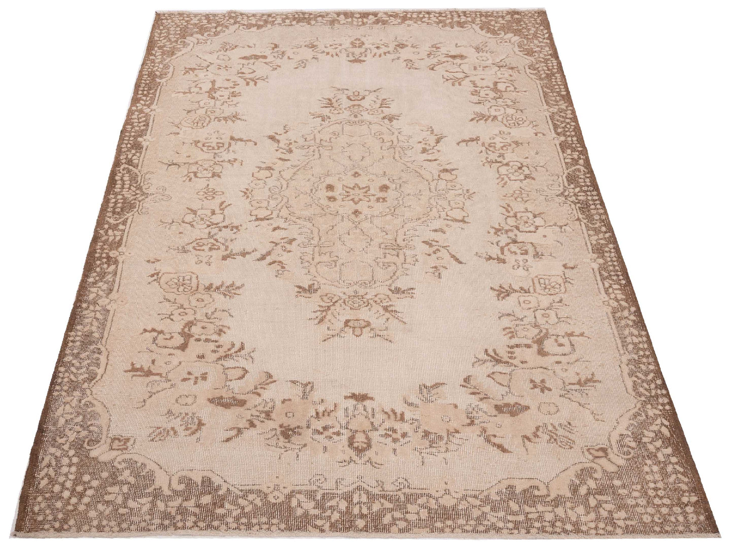 Pasha Vintage 121982 Beige Brown  Contemporary Hand Knotted Rug