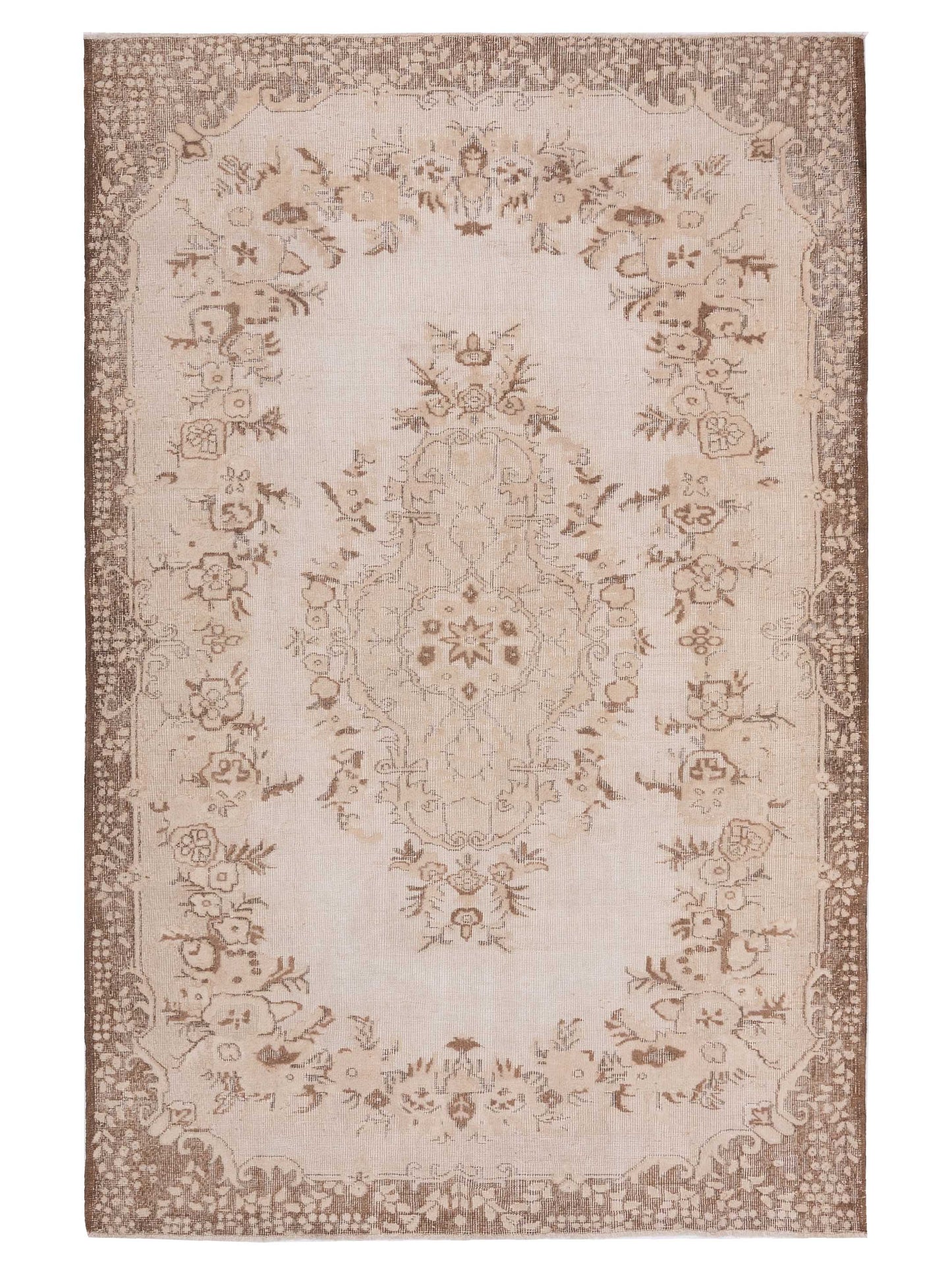 Pasha Vintage 121982 Beige Brown Contemporary Hand Knotted Rug