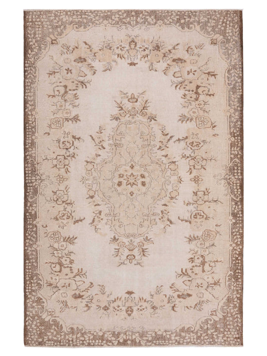 Pasha Vintage 121982 Beige Brown Contemporary Hand Knotted Rug