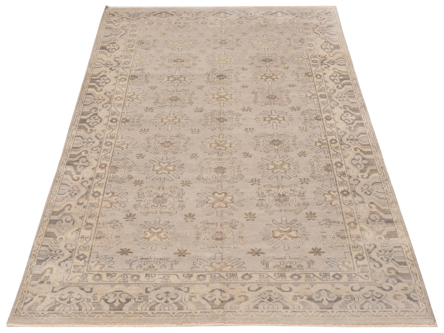 Rajpur Evren 122235 Silver Beige Transitional Hand Knotted Rug