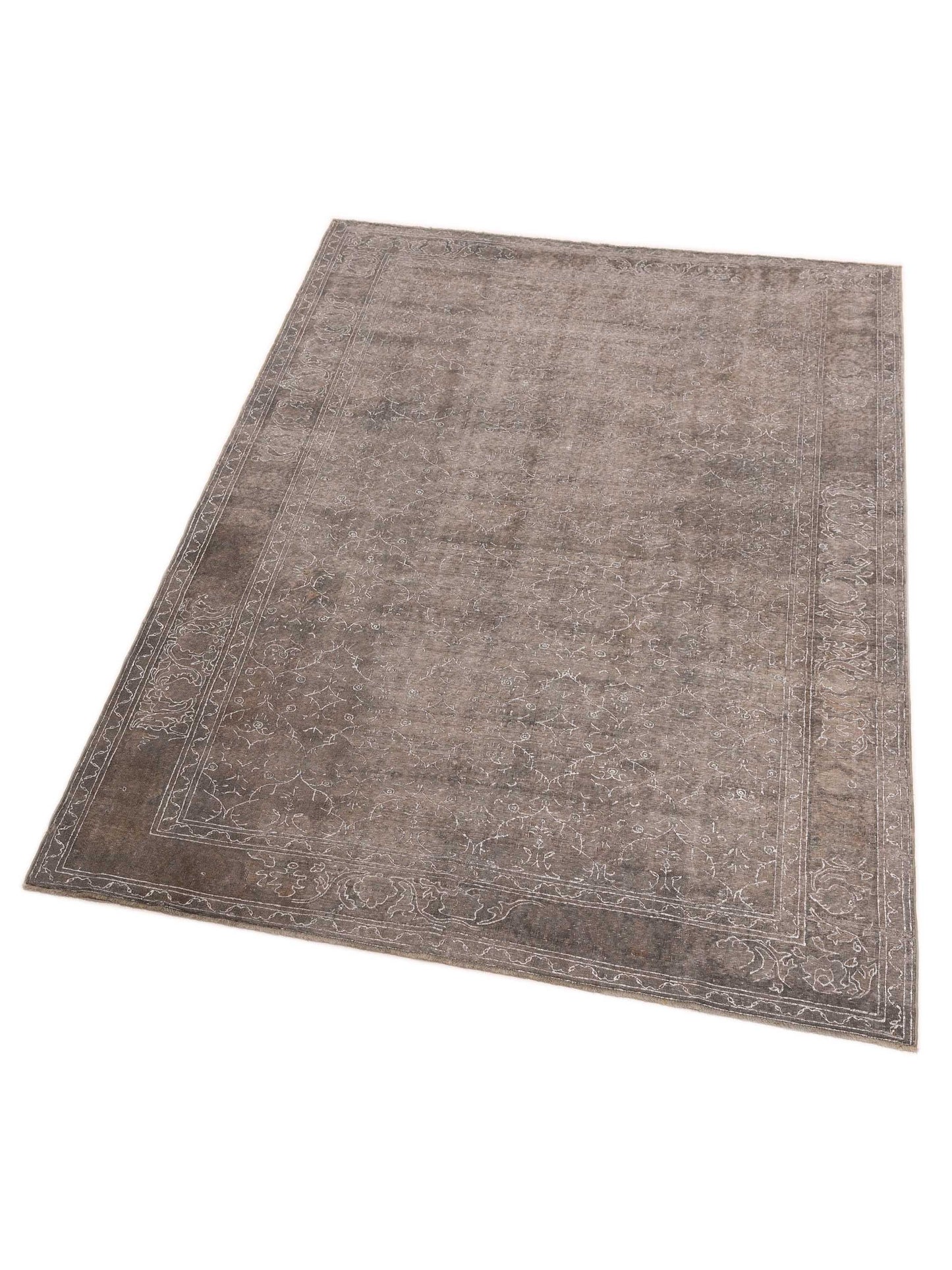 Pasha Vintage 122324 Silver Gray Transitional Hand Knotted Rug