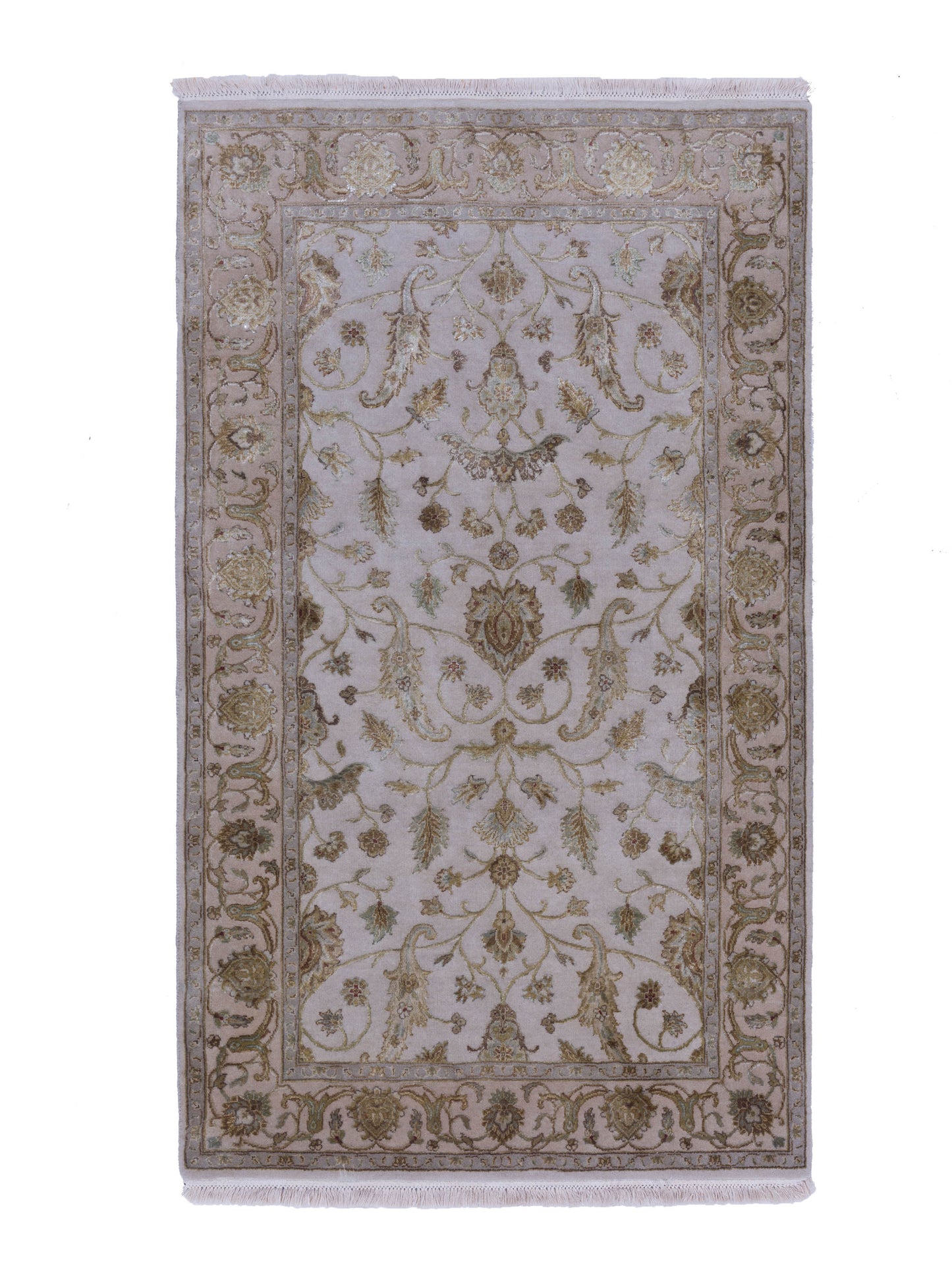 Rajpur Imperial Silk 122501 Ivory Beige Traditional Hand Knotted Rug - 3x5