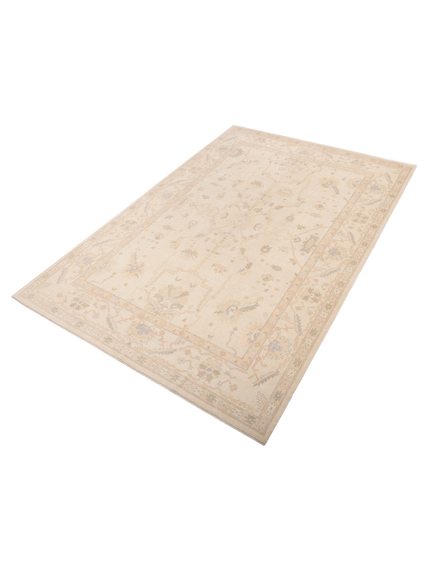 Rajpur Oushak Shah 122527 Ivory Ivory Traditional Hand Knotted Rug