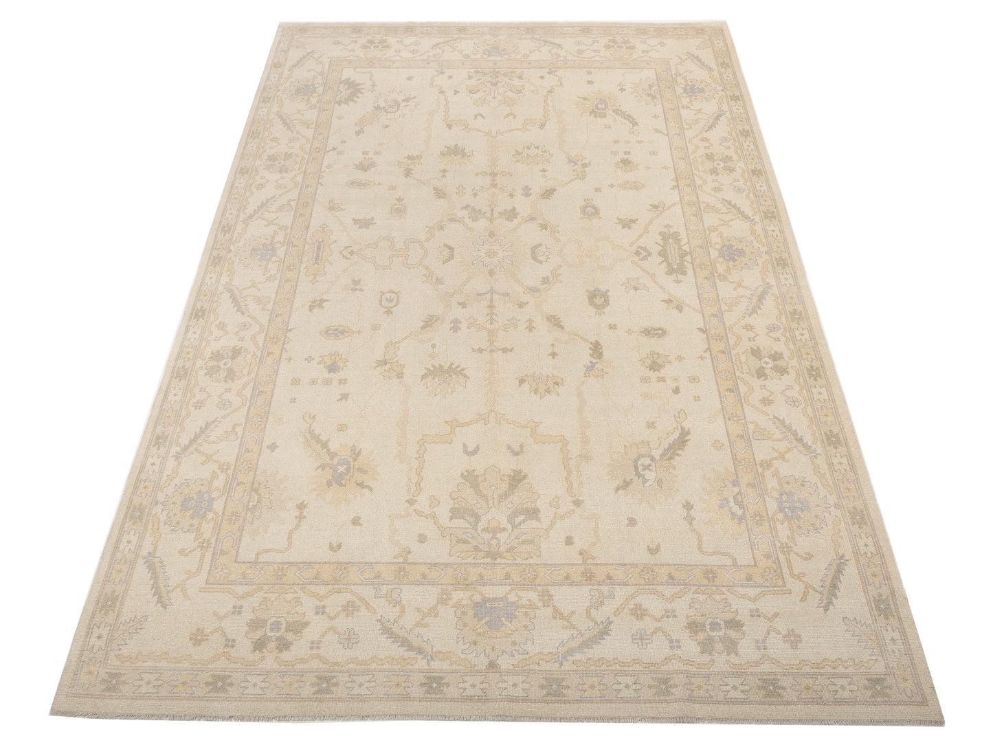 Rajpur Oushak Shah 122527 Ivory Ivory Traditional Hand Knotted Rug