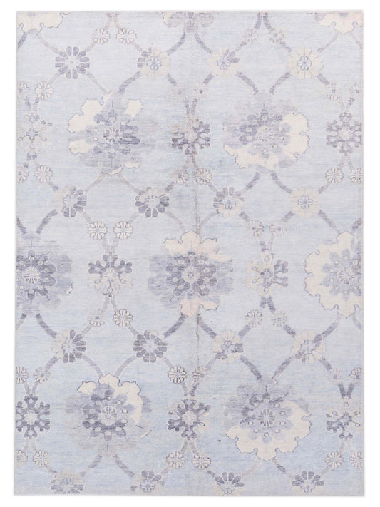 Siena Tibetino 122551 Silver Blue Contemporary Hand Knotted Rug