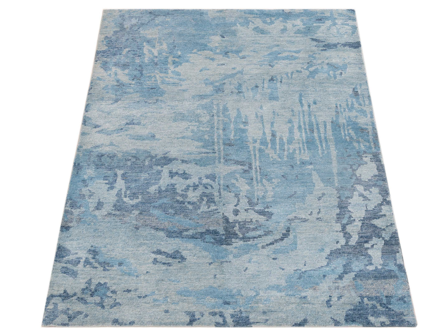 Siena Tibetino 122586 Blue  Contemporary Hand Knotted Rug