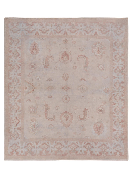 Pasha Authentic Oushak Vezir Beige Transitional Hand Knotted Rug