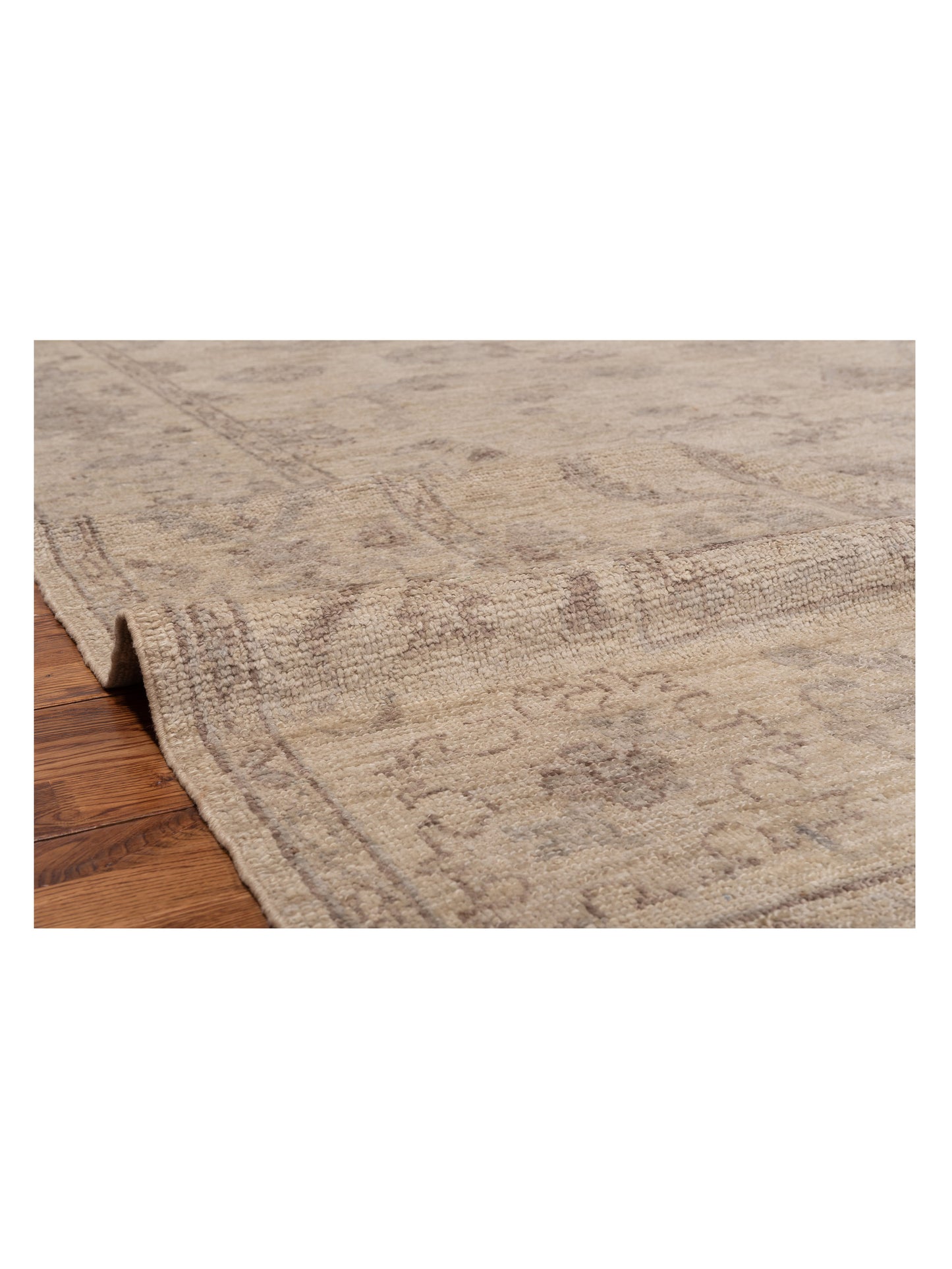 Authentic Angora Oushak Bade Ivory Ivory Traditional Hand Knotted Rug