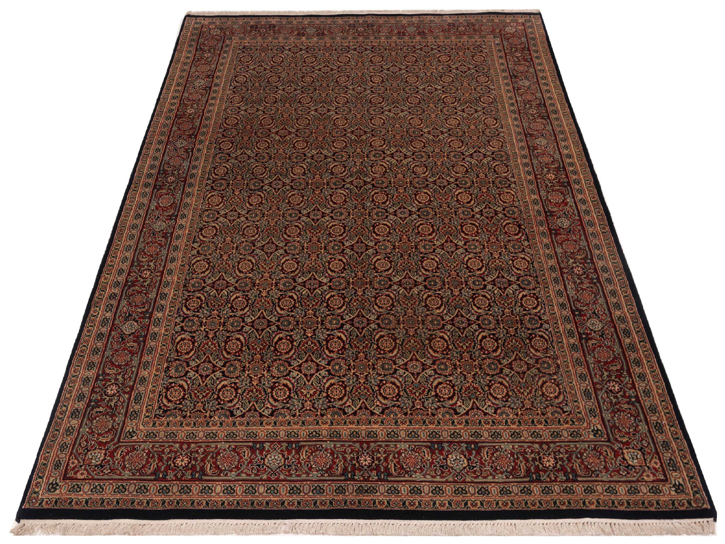 Rajpur Crown 123095 Black Red Transitional Hand Knotted Rug