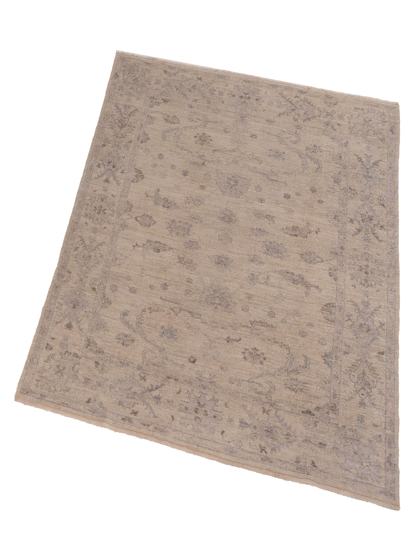 Authentic Angora Oushak Bade Ivory Ivory Traditional Hand Knotted Rug