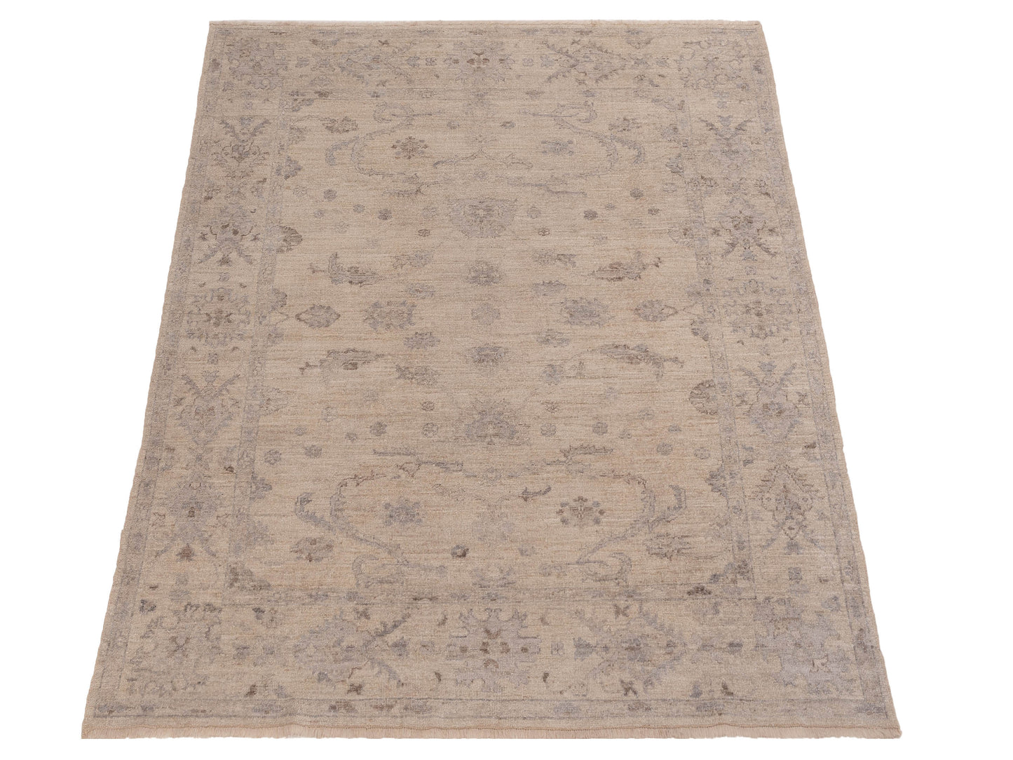 Authentic Angora Oushak Bade Ivory Ivory Traditional Hand Knotted Rug