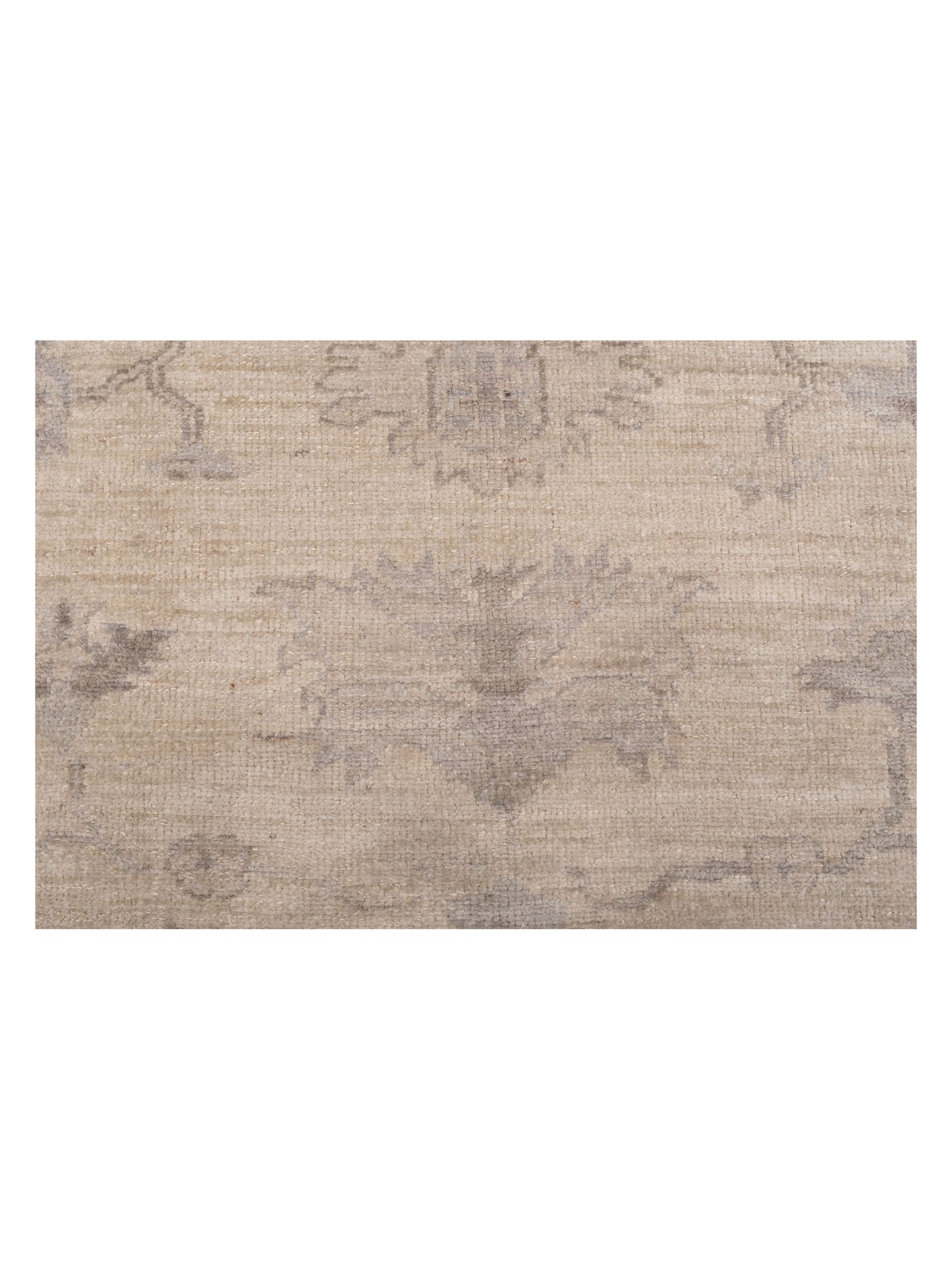 Authentic Angora Oushak Sezen Ivory Light Gray Traditional Hand Knotted Rug