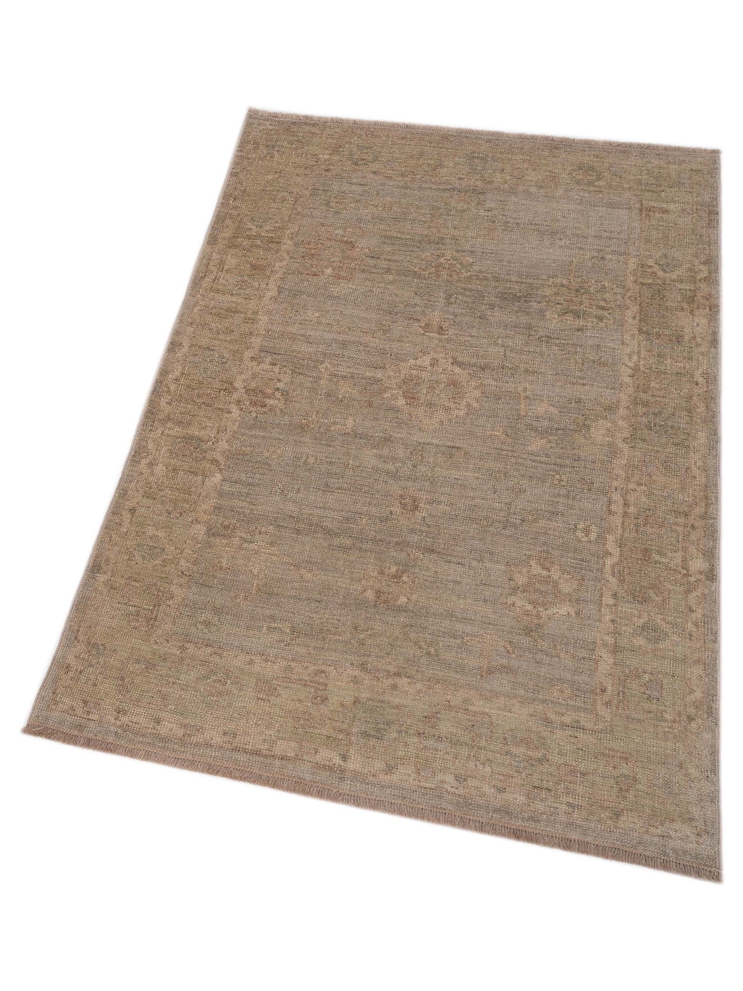 Authentic Angora Oushak Arzu Gray Gray Traditional Hand Knotted Rug