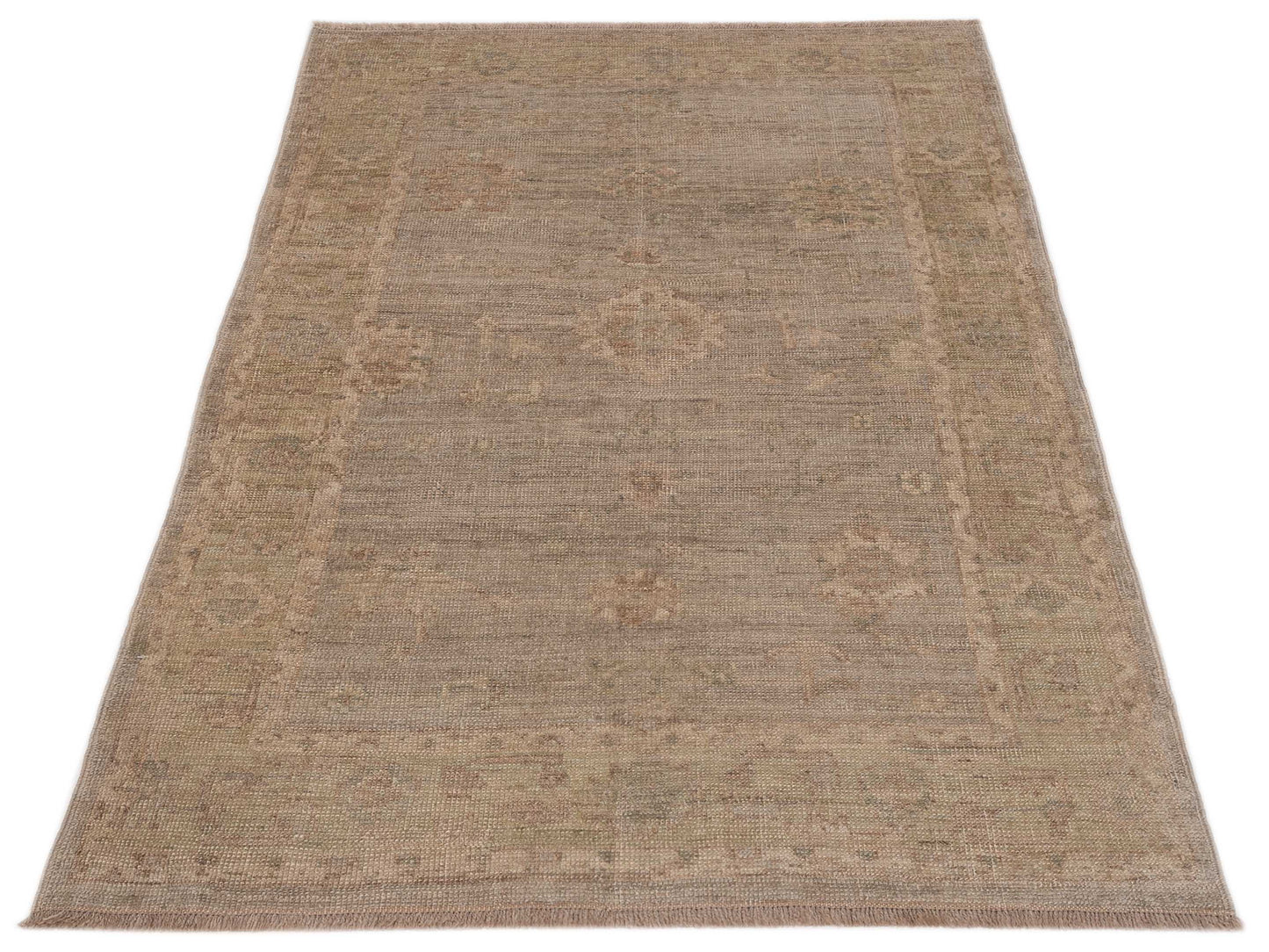 Authentic Angora Oushak Arzu Gray Gray Traditional Hand Knotted Rug