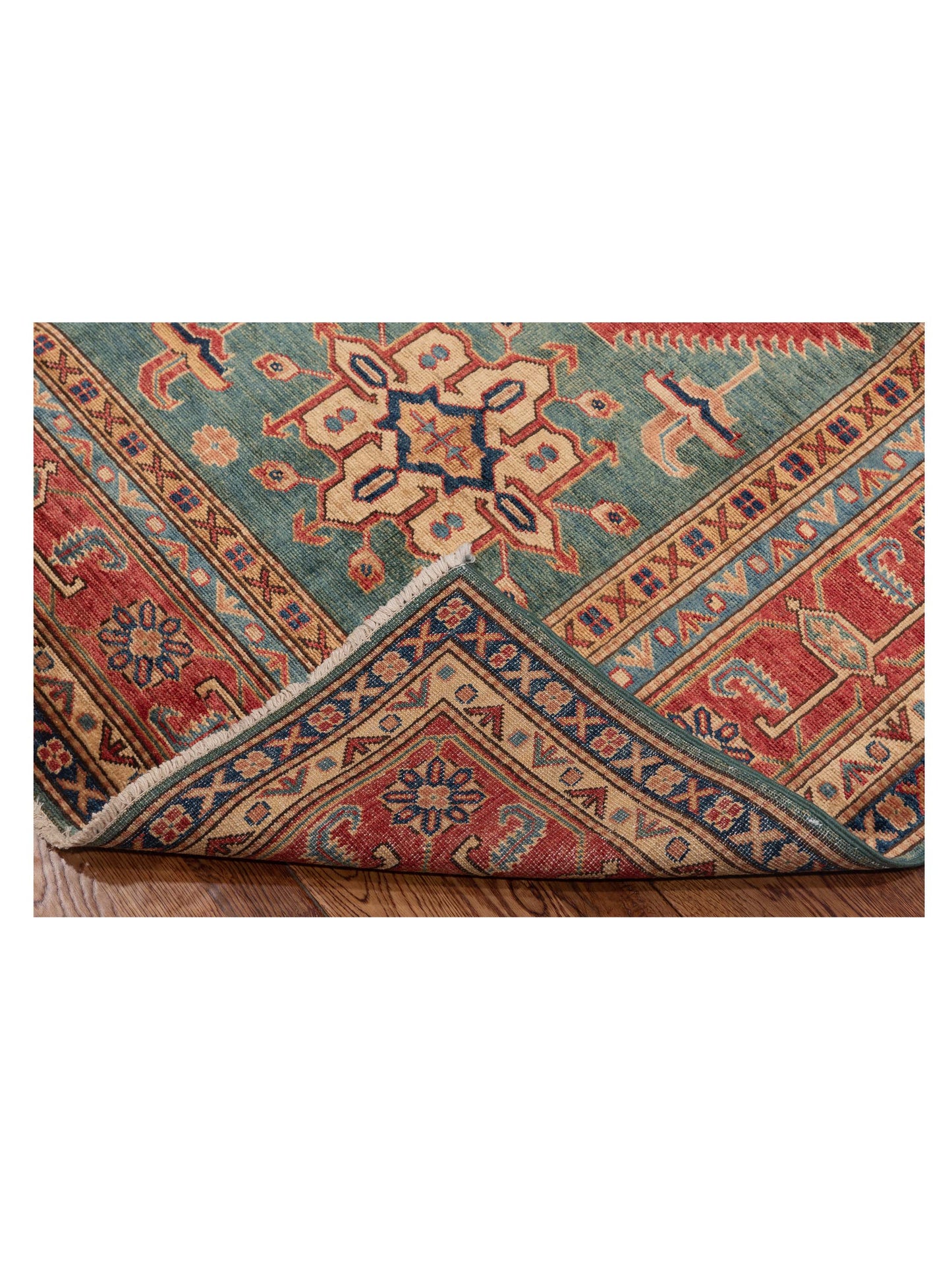 Nomad Kars 124137 Green Red Tribal Hand Knotted Rug