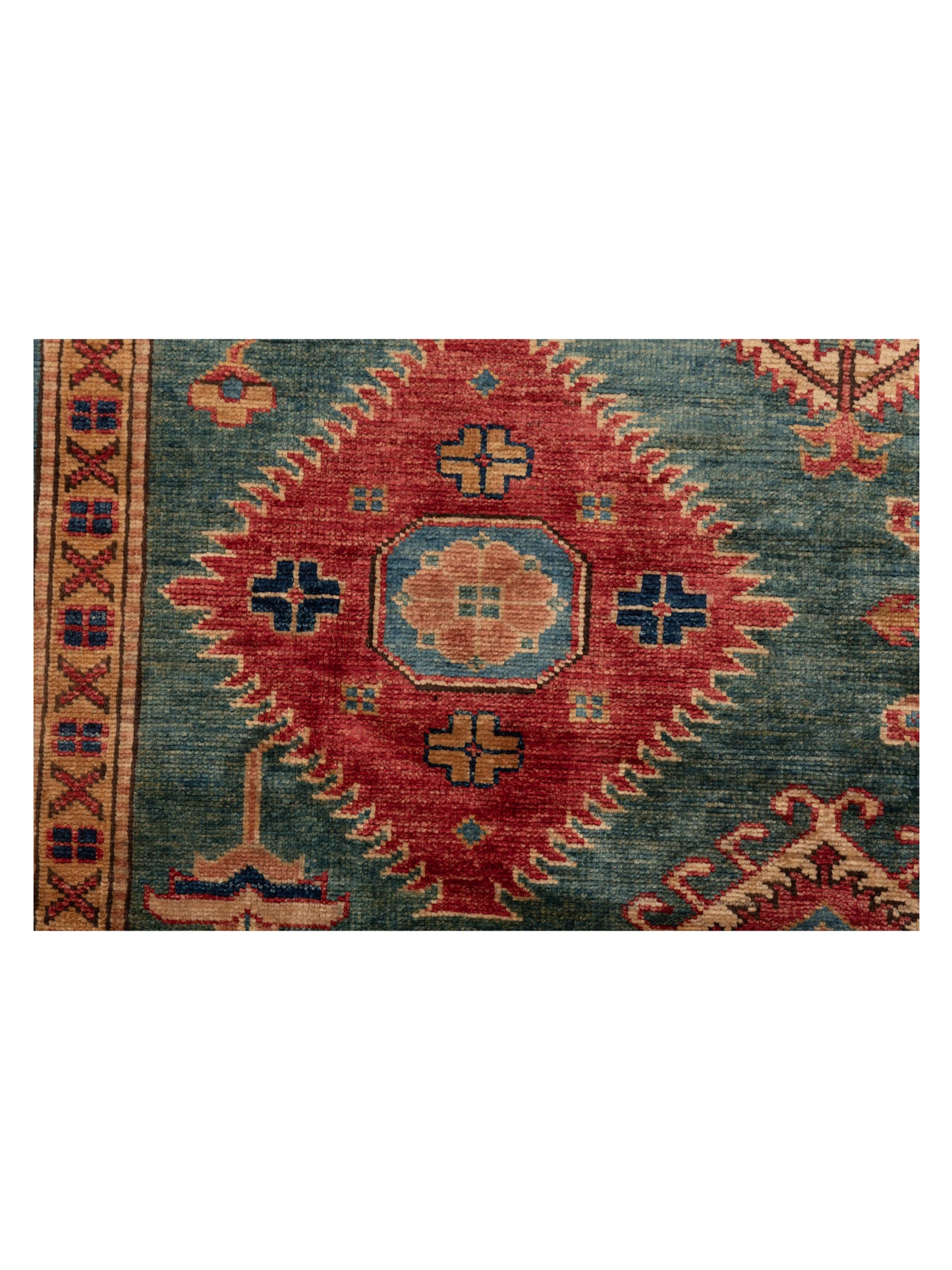 Nomad Kars 124137 Green Red Tribal Hand Knotted Rug