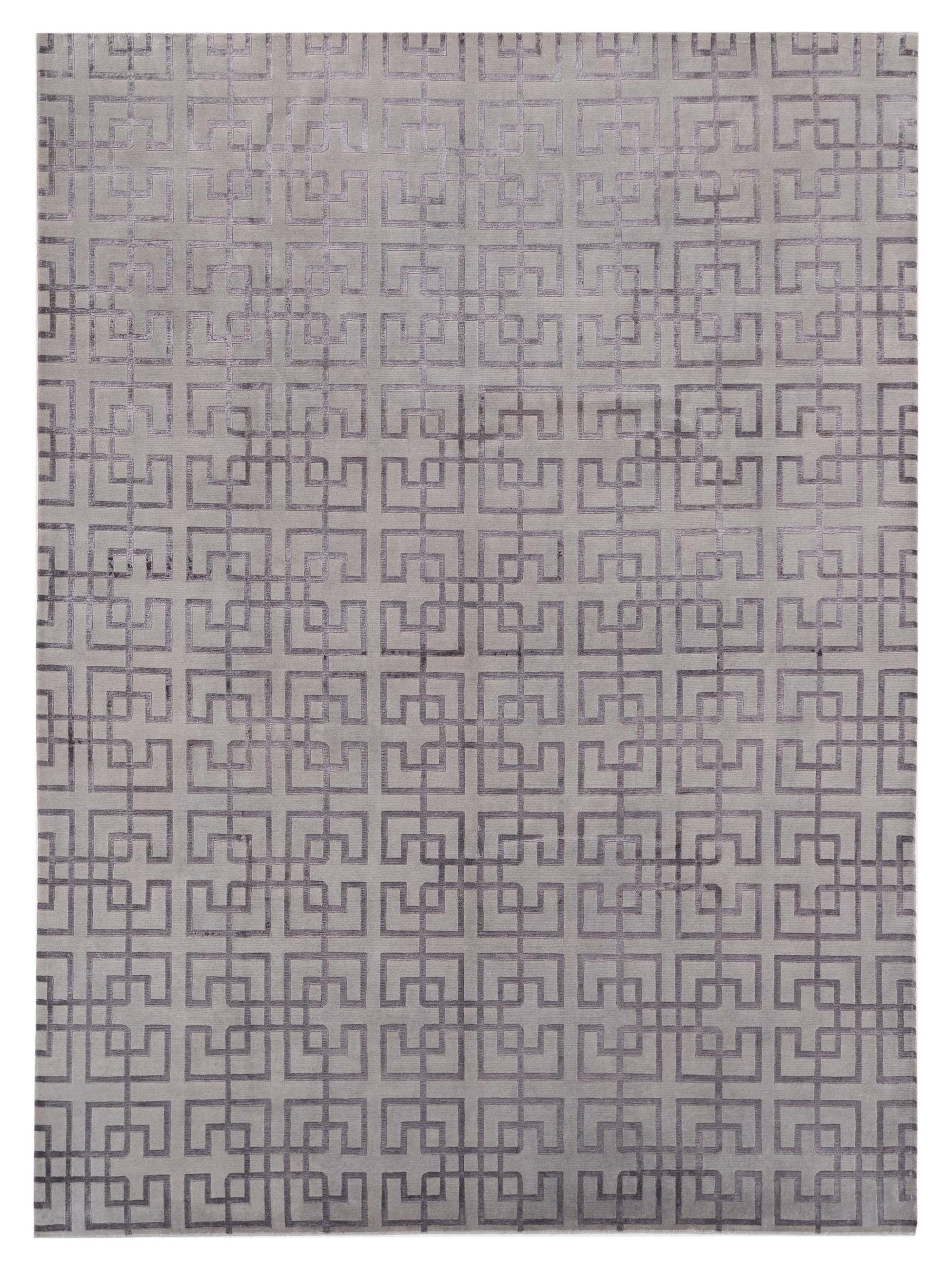 Siena Tibetino 124253 Silver Contemporary Hand Knotted Rug