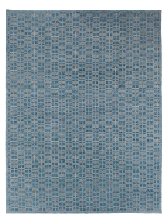 Siena Tibetino 124254 Sea Blue Contemporary Hand Knotted Rug