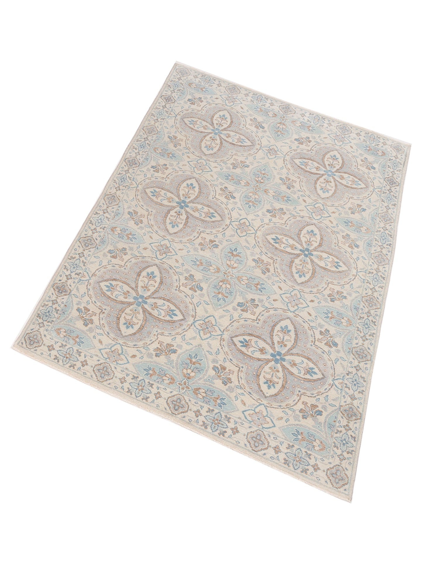 Rajpur Andalusia 124335 Ivory Blue Transitional Hand Knotted Rug