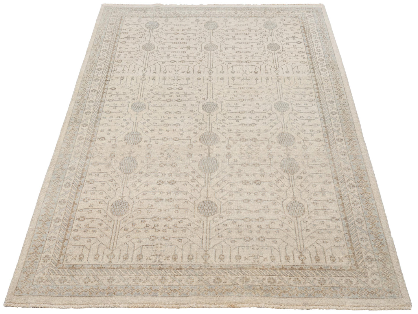 Rajpur Stella 124381 Ivory Ivory Transitional Hand Knotted Rug