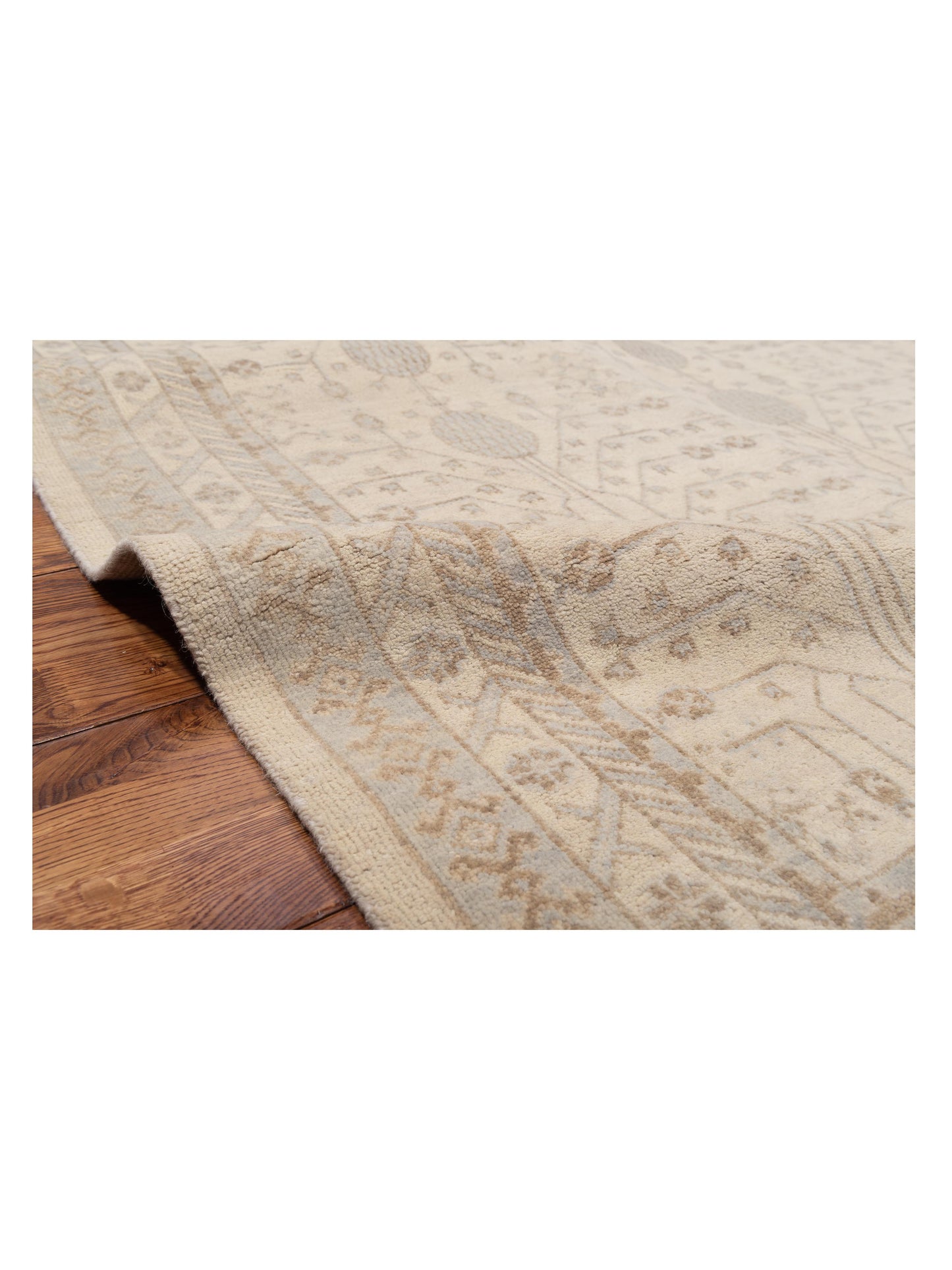 Rajpur Stella 124381 Ivory Ivory Transitional Hand Knotted Rug