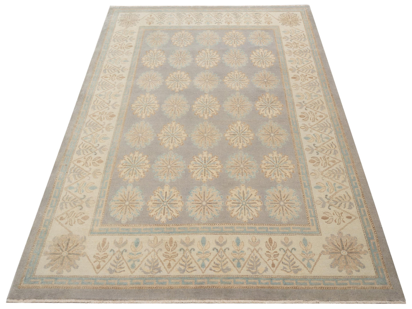 Rajpur Stella 124396 Gray Ivory Transitional Hand Knotted Rug