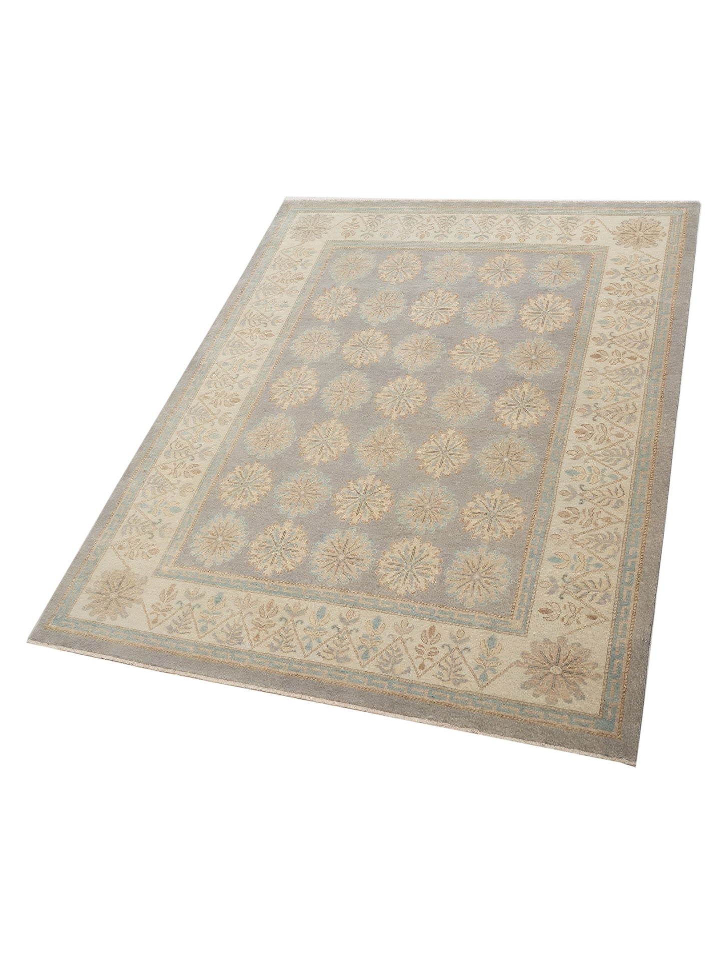 Rajpur Stella 124396 Gray Ivory Transitional Hand Knotted Rug