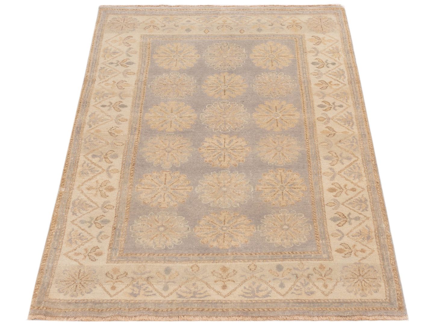 Rajpur Stella 124400 Gray Ivory Transitional Hand Knotted Rug