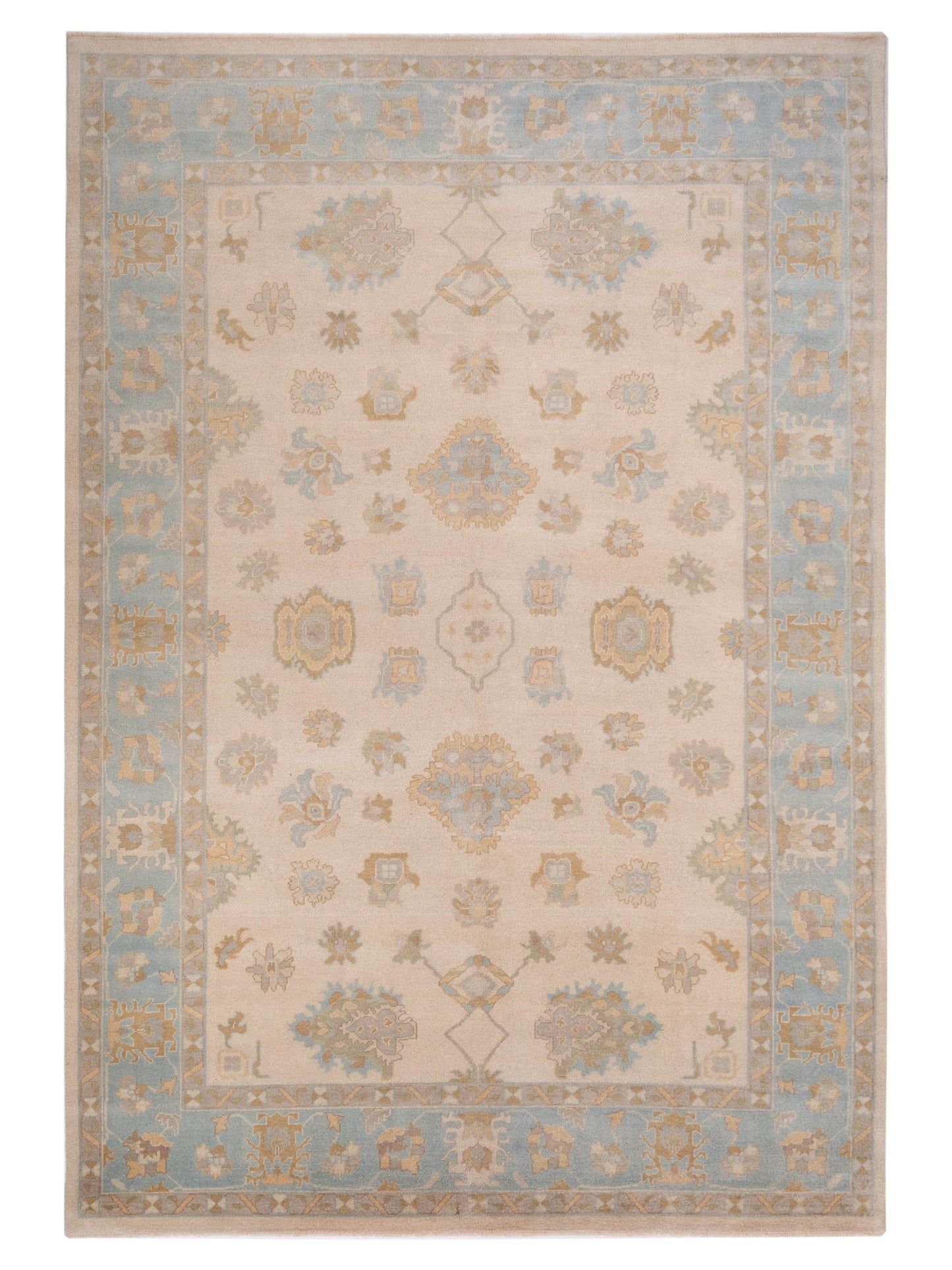 Rajpur Oushak Shah 124408 Beige Traditional Hand Knotted Rug