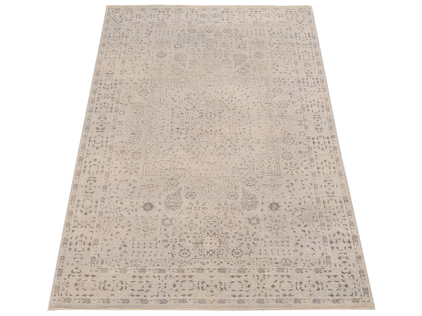 Nomad Laila 125077 Silver Silver Transitional Hand Knotted Rug