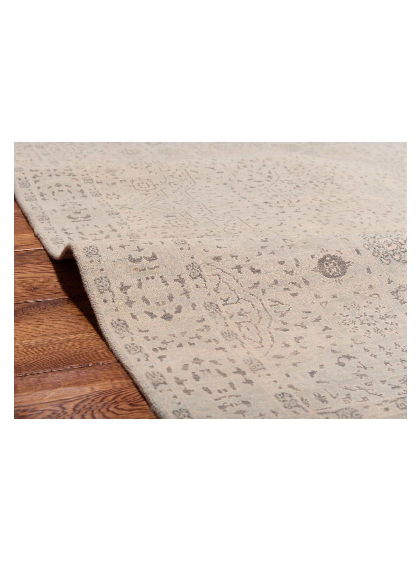 Nomad Laila 125077 Silver Silver Transitional Hand Knotted Rug