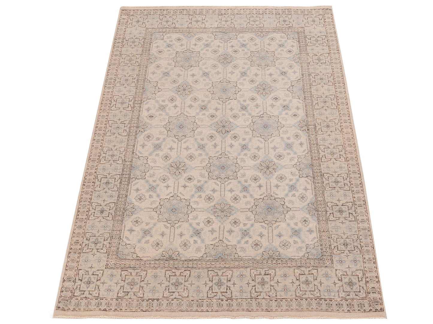 Nomad Laila 125081 Ivory Beige Transitional Hand Knotted Rug