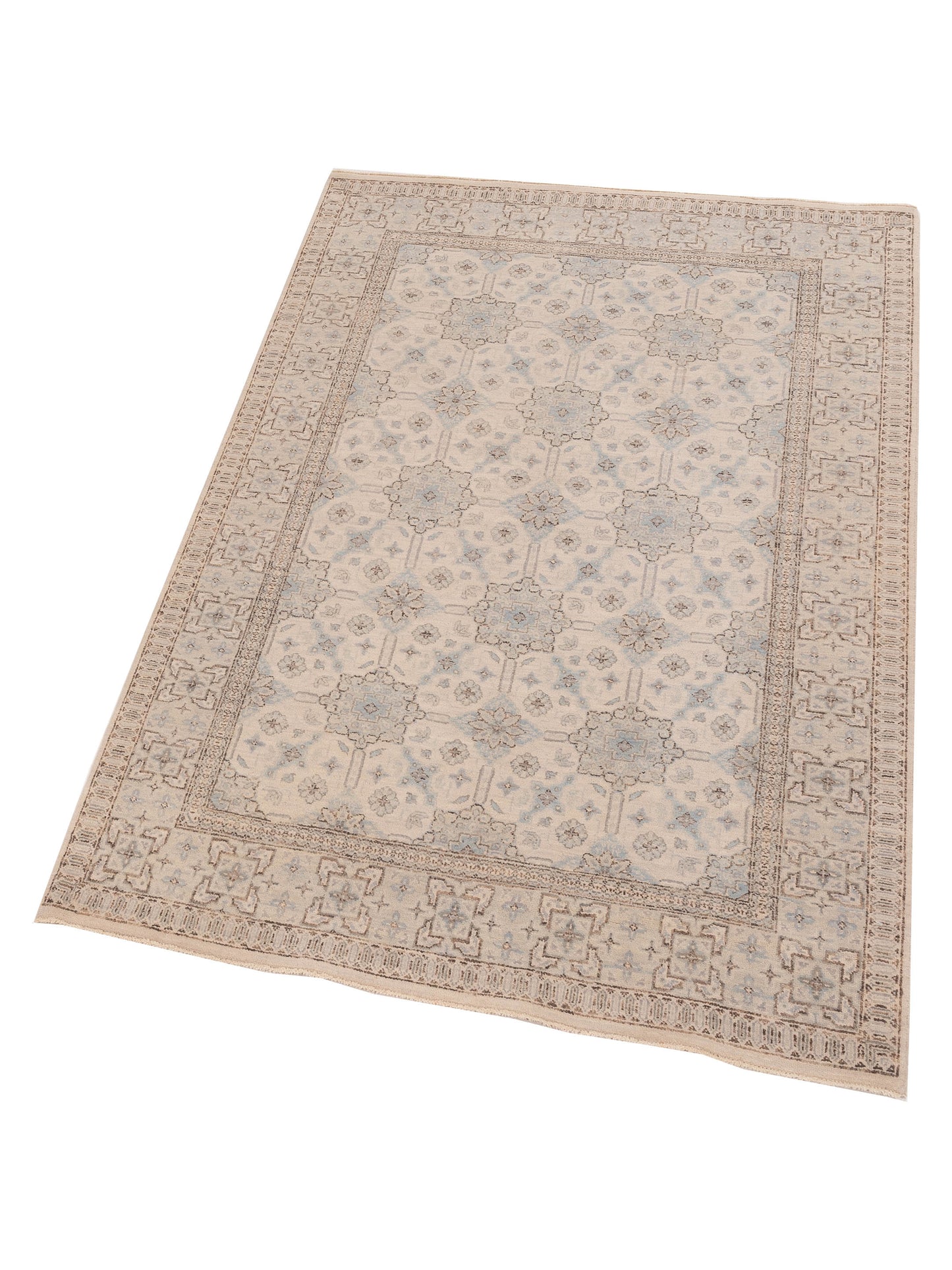 Nomad Laila 125081 Ivory Beige Transitional Hand Knotted Rug